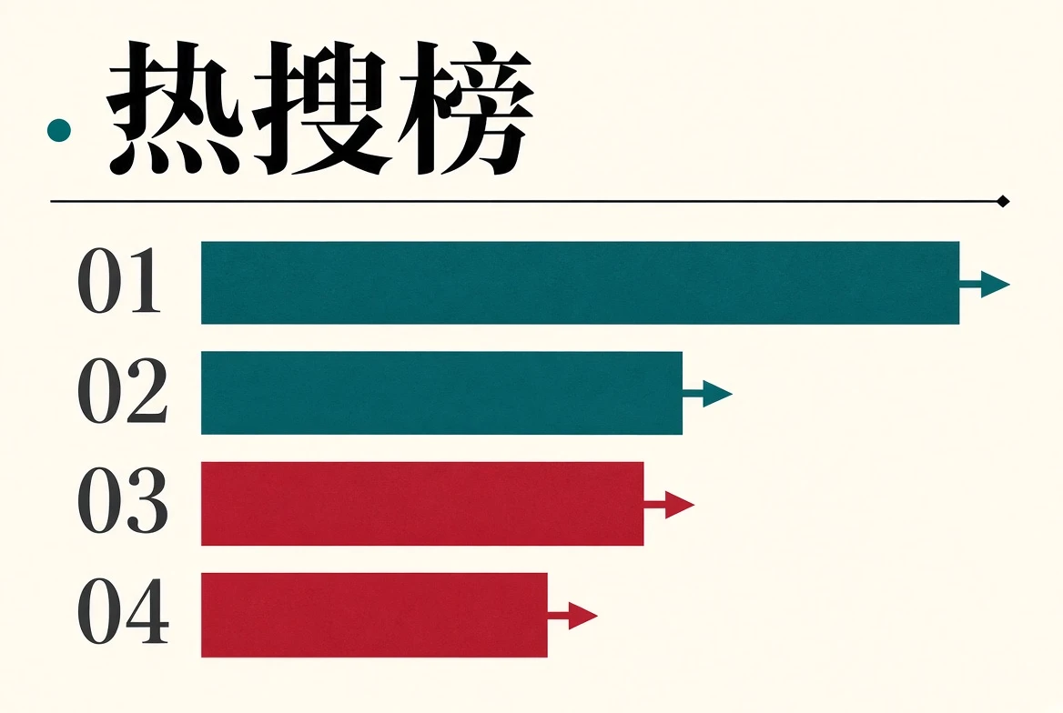 热搜榜原创插画,表示编辑关注方向