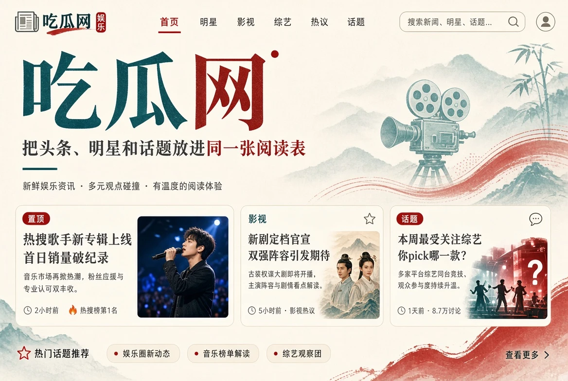 吃瓜网资讯封面,呈现娱乐热点与公共话题阅读理念
