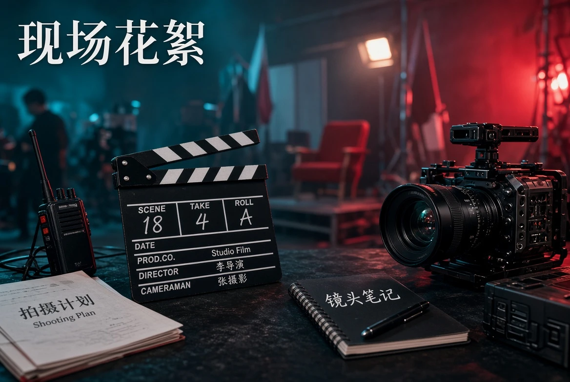 现场花絮原创图形,展现舞台与镜头元素